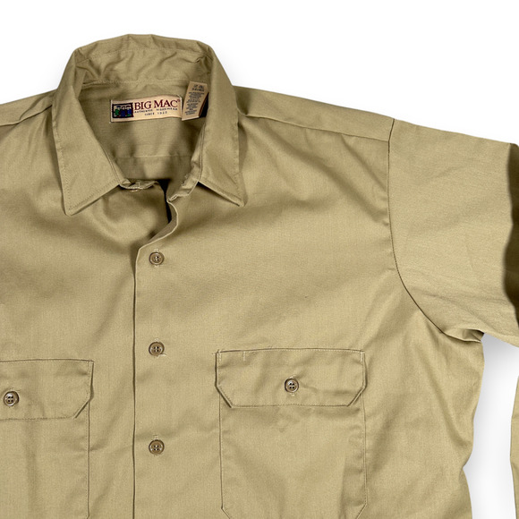 Vintage Big Mac Shirt Adult LARGE Brown JC Penney Workwear Uniform Prison USA - Picture 2 of 9
